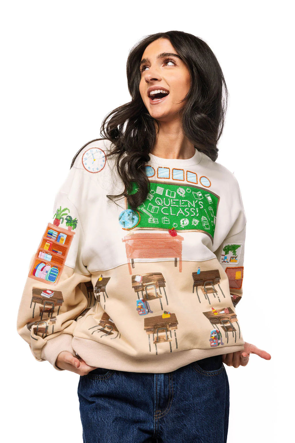 Queen of Sparkles Multi Classroom Scene Sweatshirt
