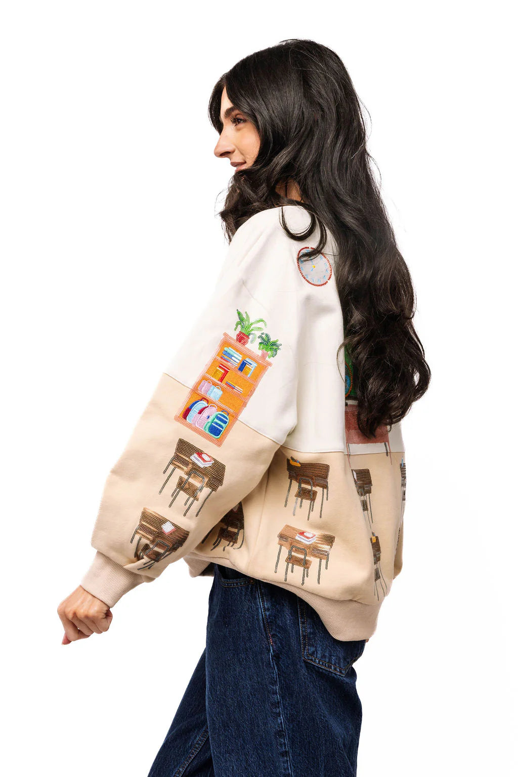 Queen of Sparkles Multi Classroom Scene Sweatshirt