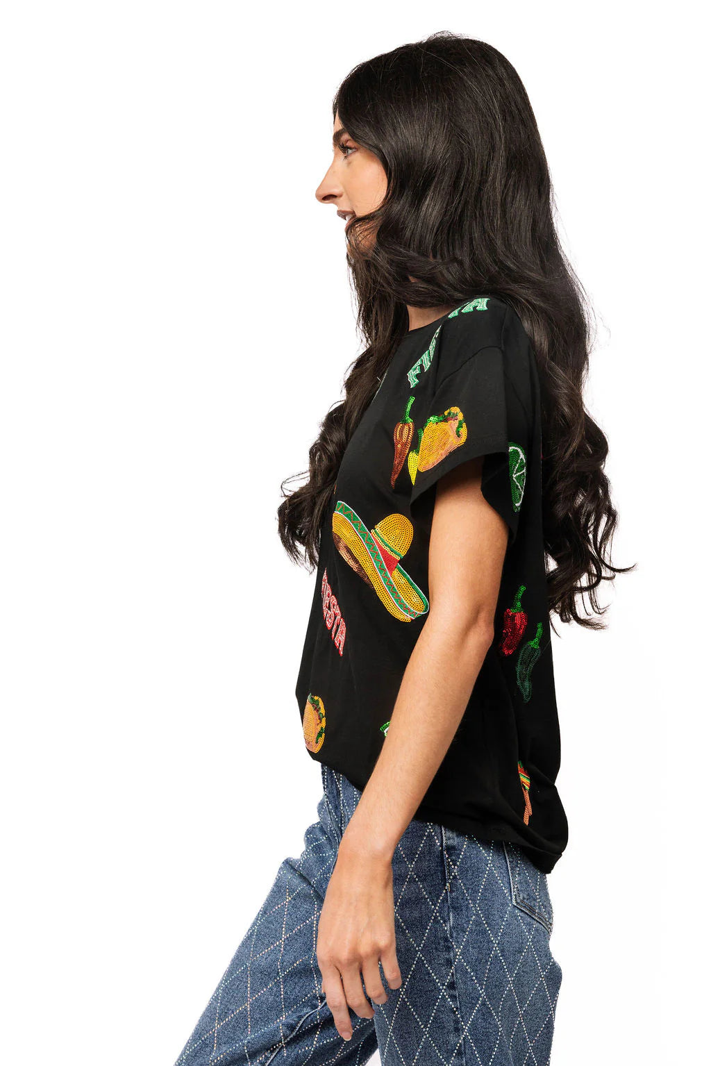 Queen of Sparkles Black Fiesta Icon Tee