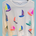 Mary Square White Sailboat Top