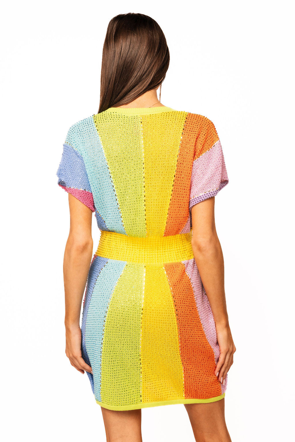 Queen of Sparkles Rainbow Rhinestone V Neck