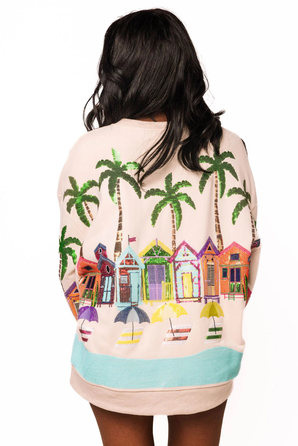 Beige Beach Scene Sweatshirt