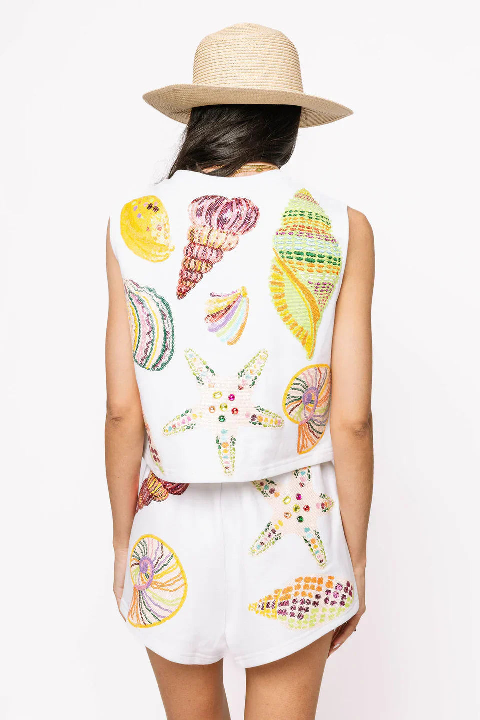 Queen of Sparkles - Shell Shorts White