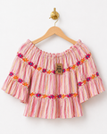 Ivy Jane Pink Metallic / Floral Embroidery Top