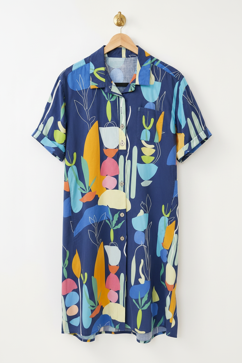 Uncle Frank Navy Abstract Tunic/Dress