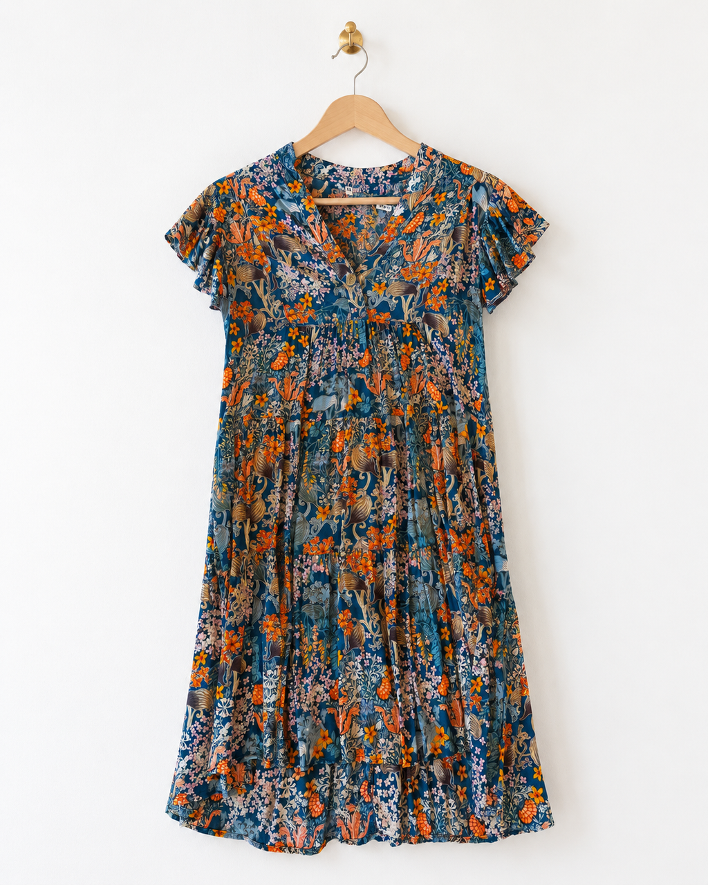 Uncle Frank Blue and Orange Floral Dress