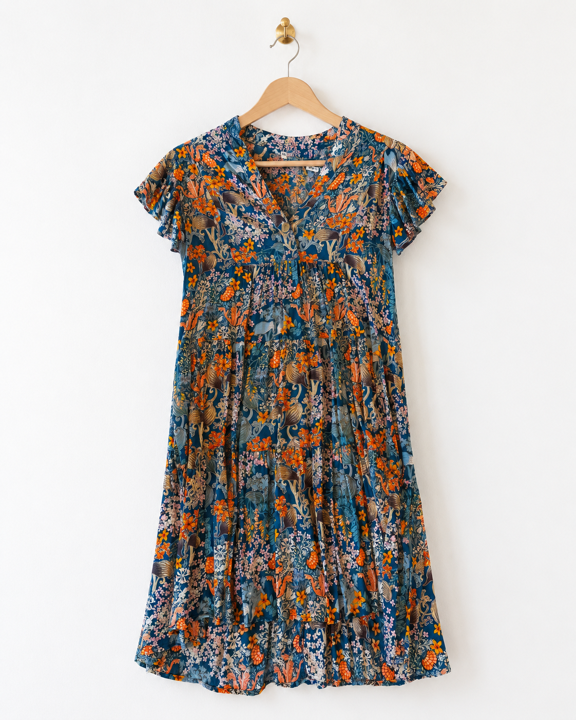 Uncle Frank Navy Blue/Orange Floral Dress