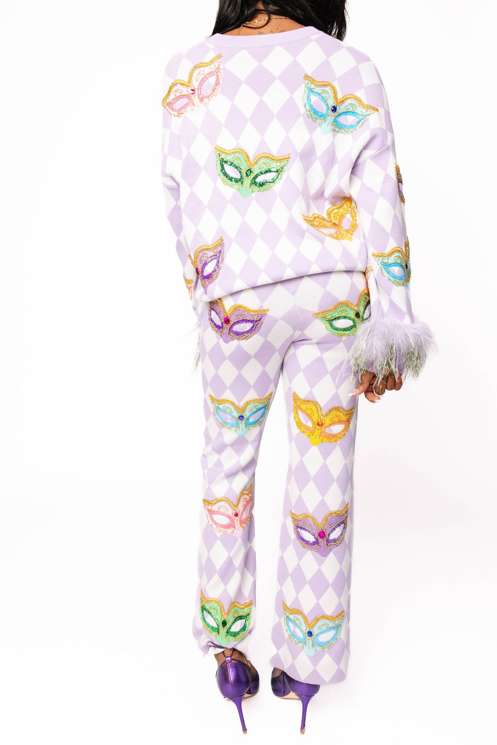 Queen of Sparkles-Harlequin Masks Sweater