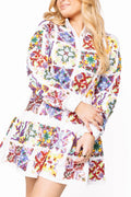 Queen of Sparkles - White Italian Tiles Mini Dress