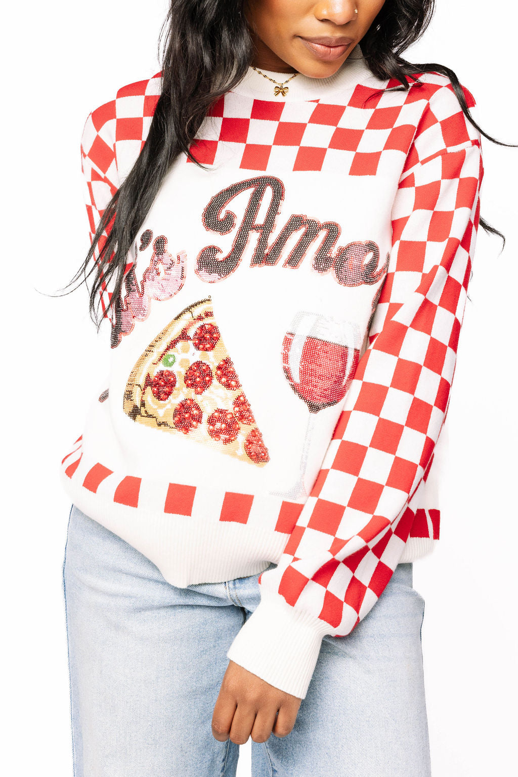 Queen of Sparkles - That's Amore Long Sleeve Sweater