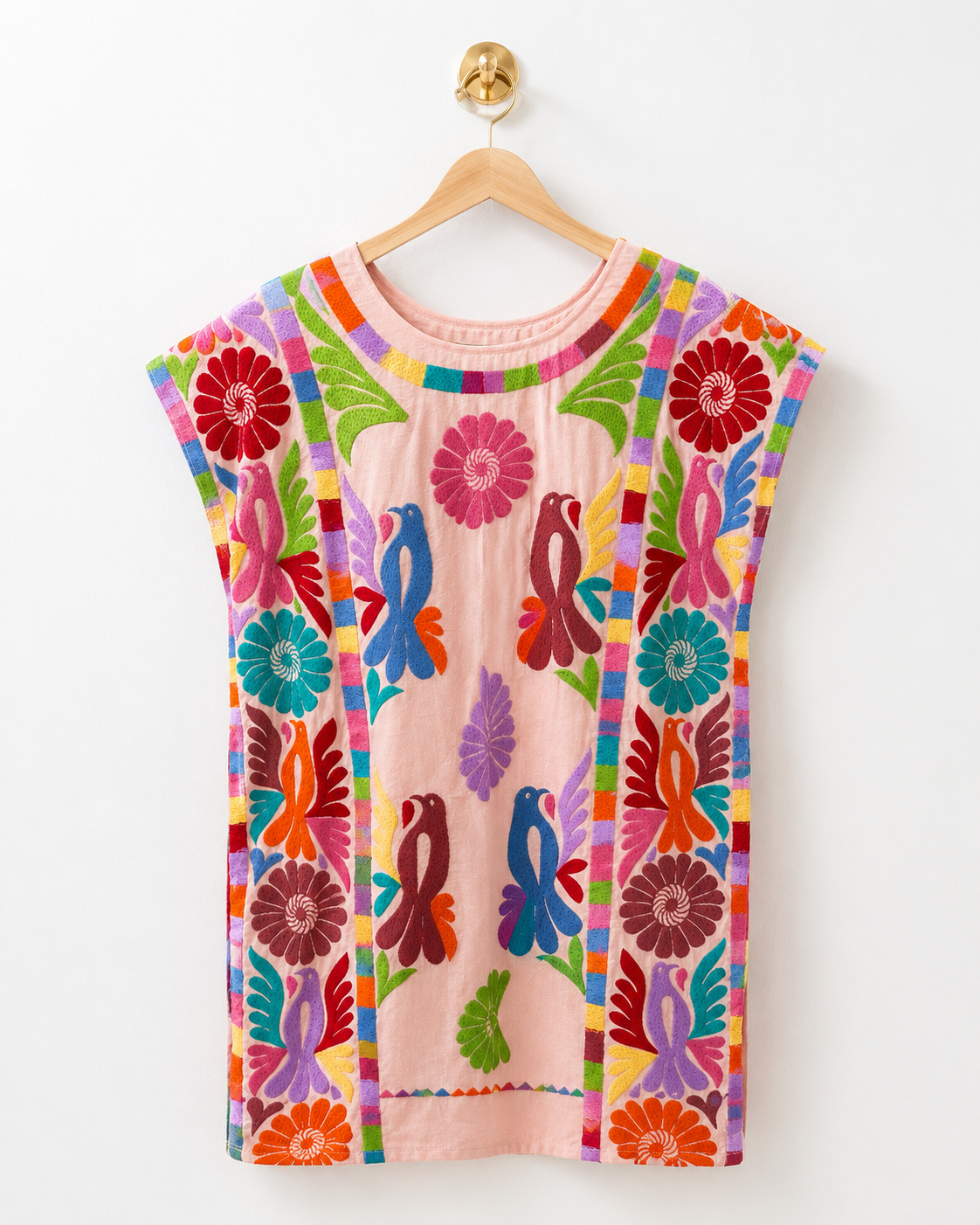 Sister Mary Pink Embroidery Shift Dress