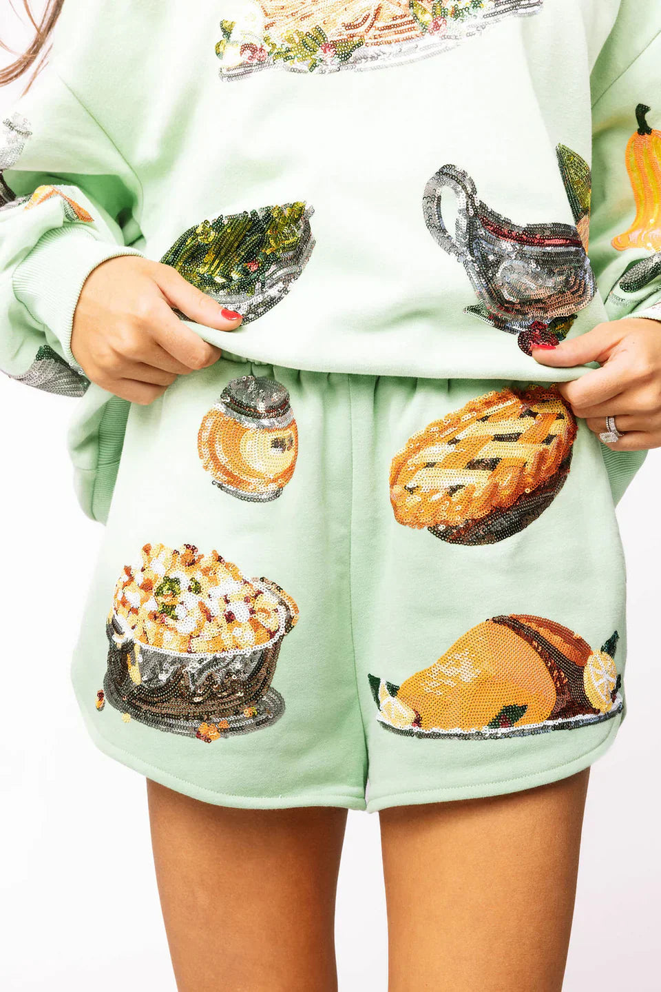 Queen of Sparkles-Mint Turkey Short