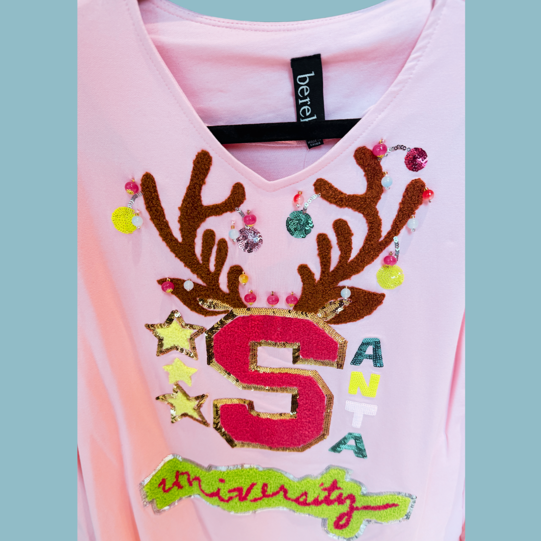 Berek Pink Santa University Top