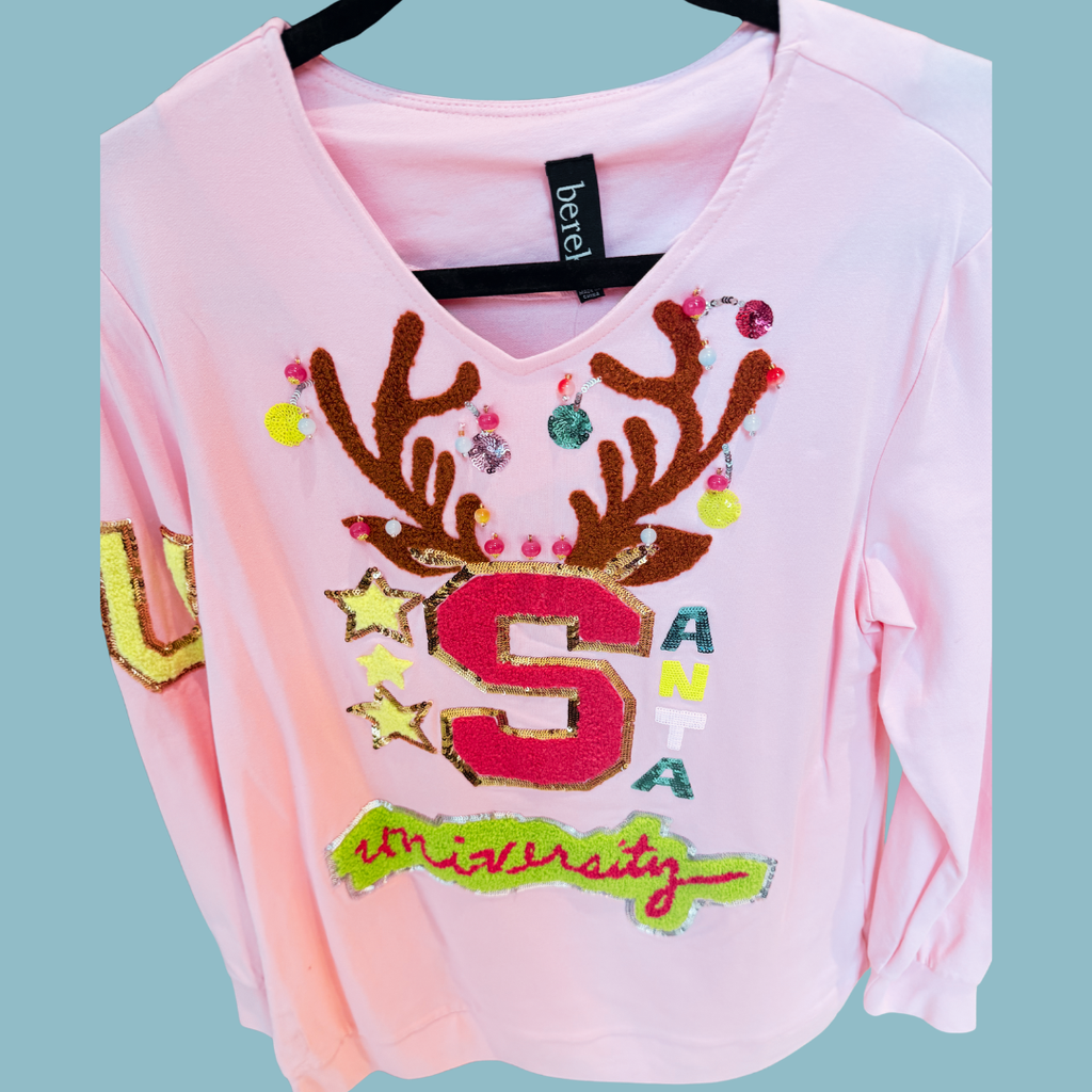 Berek Pink Santa University Top