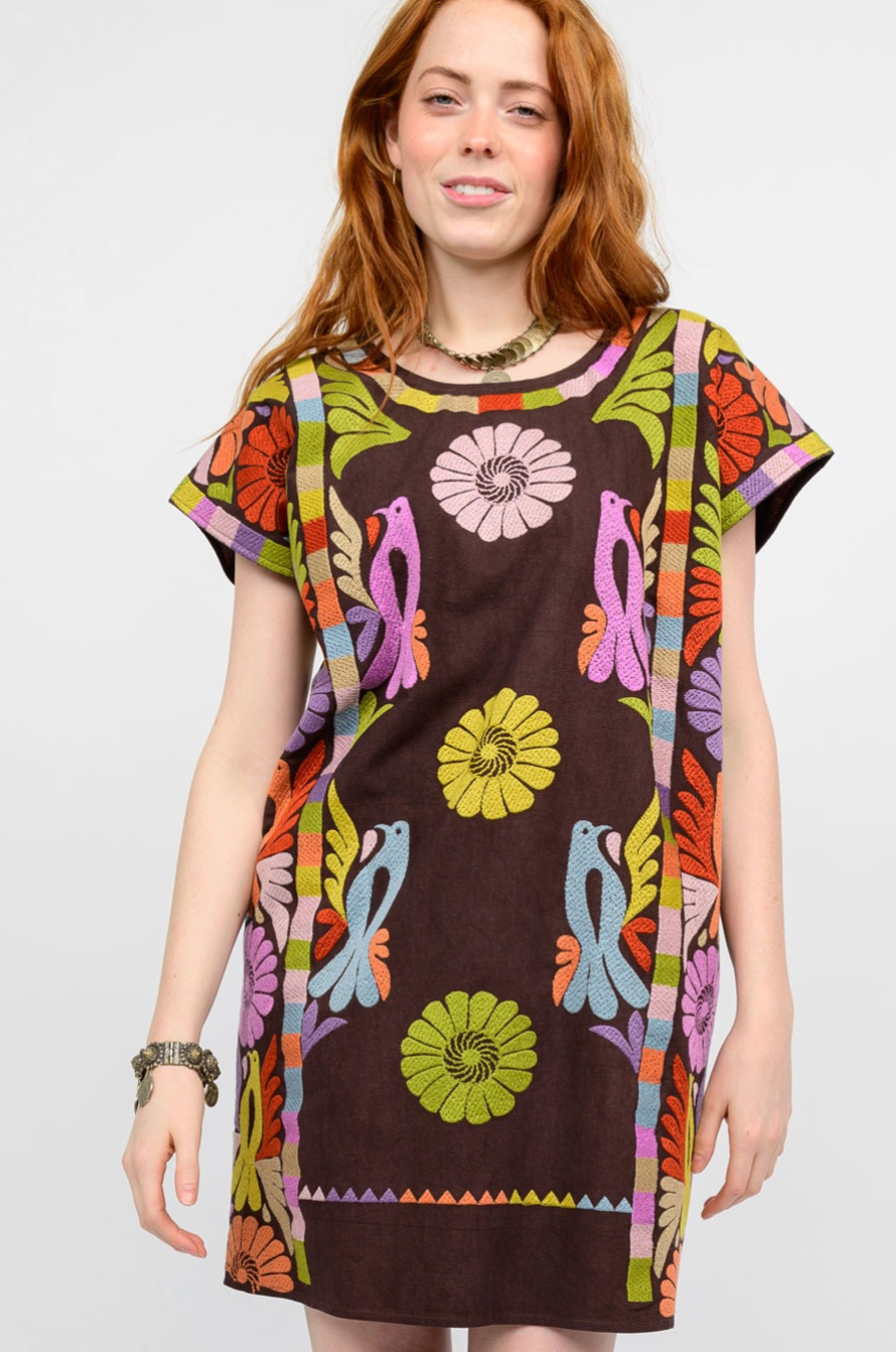 Sister Mary - Brown Partridge Mini Dress