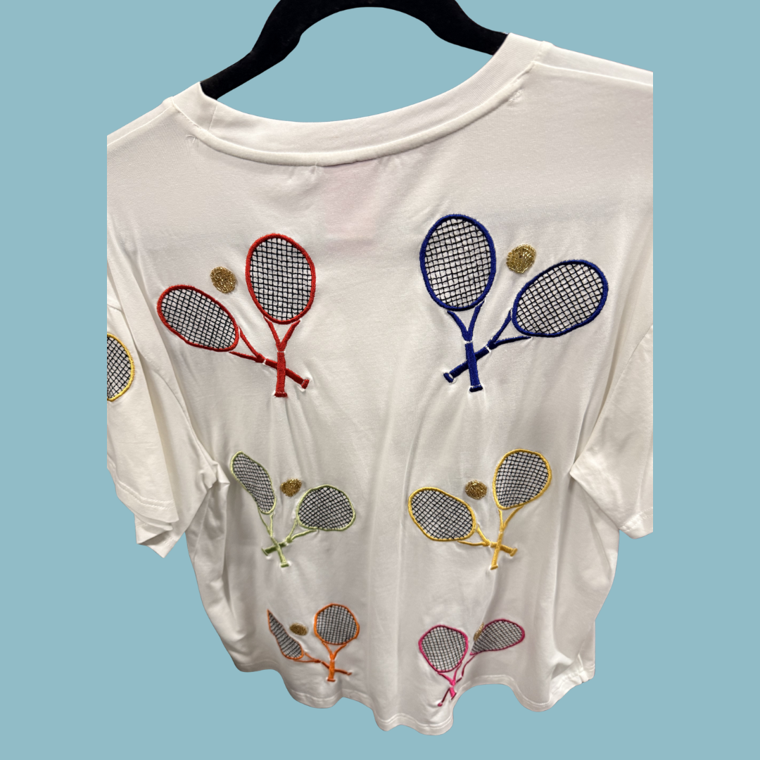 Queen of Sparkles Tennis Racquet Tee