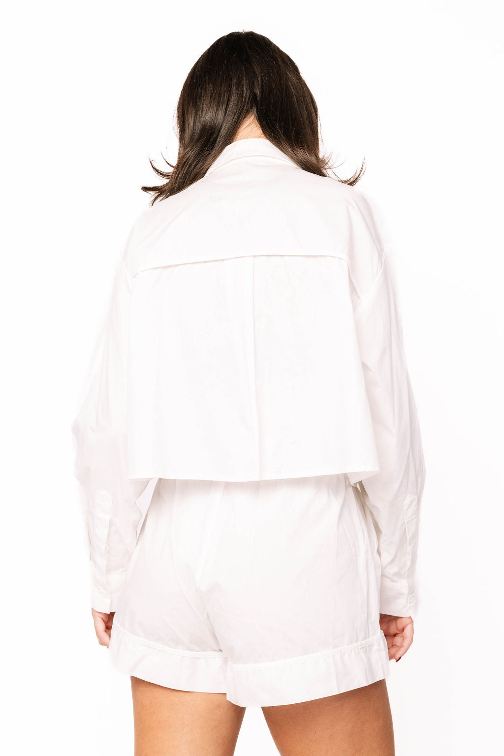 Queen of Sparkles-White Button up with Big Red Rhinestone Heart