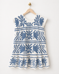 Sister Mary Blue and White Embroidered Blue Dress
